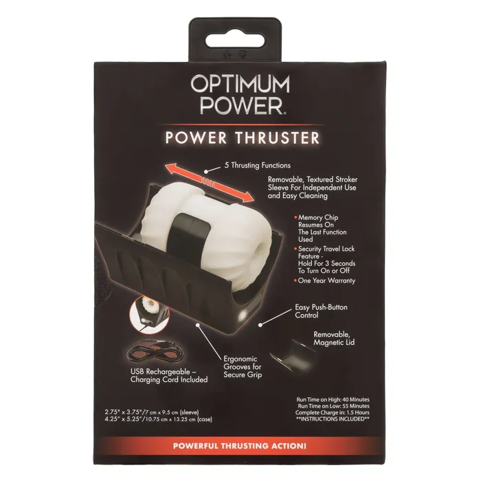 California Exotics Optimum Power Power Thruster Soft Stroker Masturbator Black California Exotics Male Sex Toys