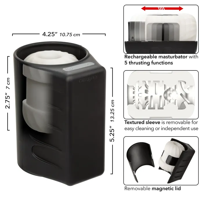 California Exotics Optimum Power Power Thruster Soft Stroker Masturbator Black California Exotics Male Sex Toys