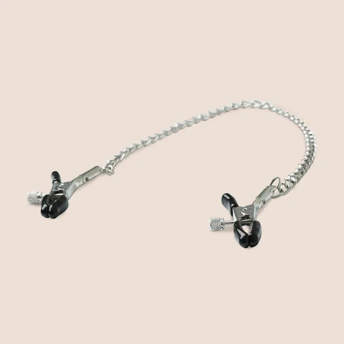 Couples Sportsheets International Inc Sex Mischief Chained Nipple Clamps thumb screw adjustability Couples Sportsheets International Inc Sex Mischief Chained Nipple Clamps thumb screw adjustability