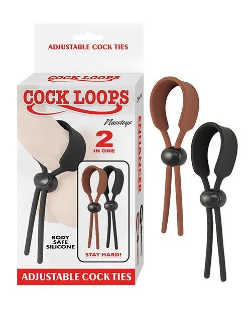 Dildos Nasstoys Cock Loops Adjustable Cock Ties Brownblack