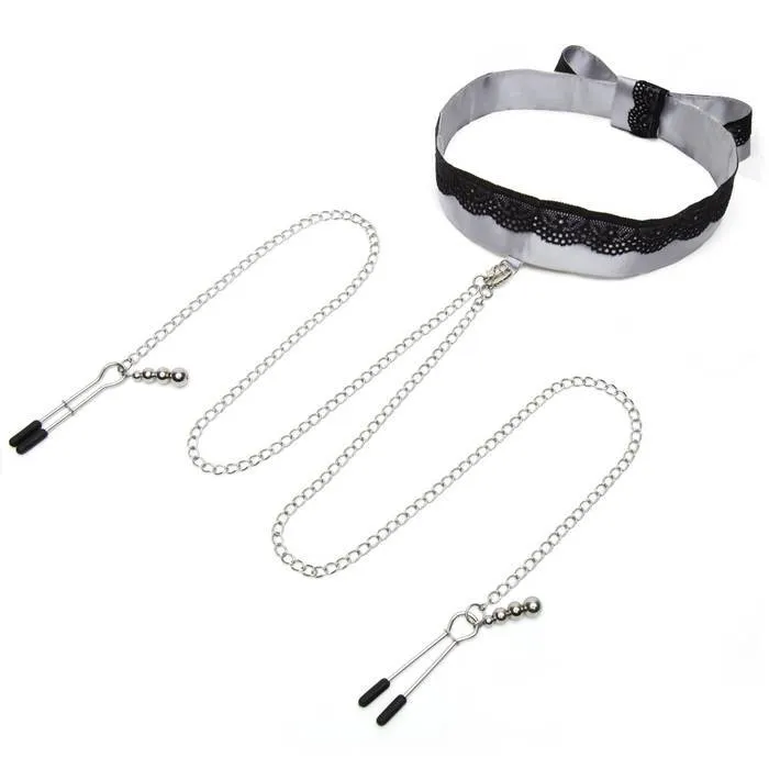 Fifty Shades of Grey Play Nice Satin Lace Collar Nipple Clamps Grey Fifty Shades of Grey Vibrators Fifty Shades of Grey Play Nice Satin Lace Collar Nipple Clamps Grey Fifty Shades of Grey Vibrators