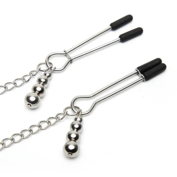 Fifty Shades of Grey Play Nice Satin Lace Collar Nipple Clamps Grey Fifty Shades of Grey Vibrators