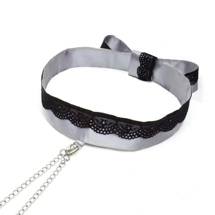 Fifty Shades of Grey Play Nice Satin Lace Collar Nipple Clamps Grey Fifty Shades of Grey Vibrators