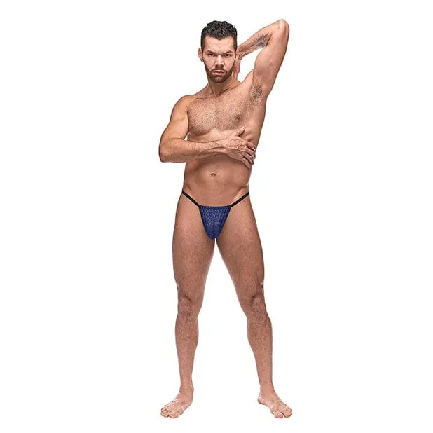 Male Power Diamond Mesh Posing Strap Underwear OS Blue Male Power Anal