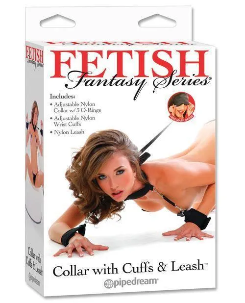 Pipedream Products Couples Fetish Fantasy Series Collar Wcuffs Leash Black