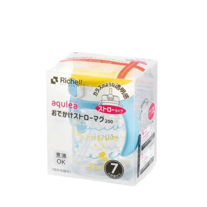 Richell Aqulea Clear Tritan Sippy Straw Baby Water Bottle Mug Richell Dildos