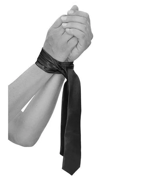 Shots America LLC Shots Ouch Black White Satin Bondage Tie Black Anal