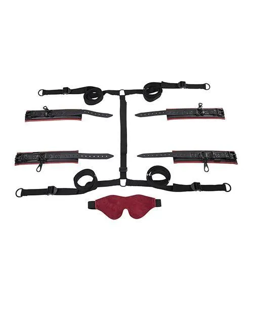 Sportsheets International Saffron Under the Bed Adjustable Restraint System Black and Red Anal
