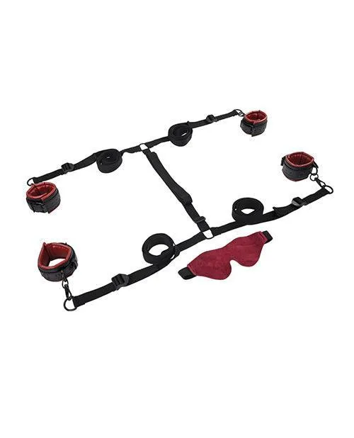 Sportsheets International Saffron Under the Bed Adjustable Restraint System Black and Red Anal