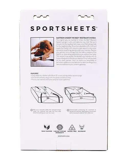 Sportsheets International Saffron Under the Bed Adjustable Restraint System Black and Red Anal