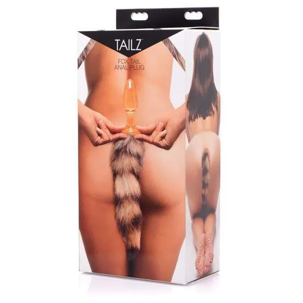 XR Anal XR Tailz Fox Tail Glass Anal Plug Orange