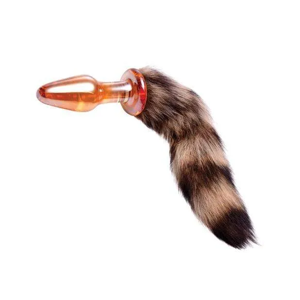 XR Anal XR Tailz Fox Tail Glass Anal Plug Orange