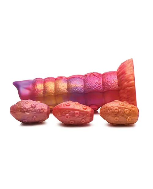 Xr LLC Dildos Creature Cocks Nymphoid Ovipositor Silicone Dildo wEggs Multi Color