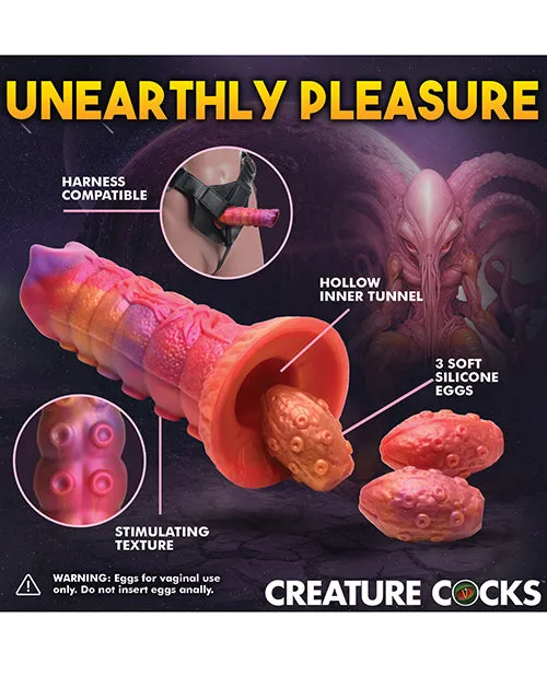 Xr LLC Dildos Creature Cocks Nymphoid Ovipositor Silicone Dildo wEggs Multi Color