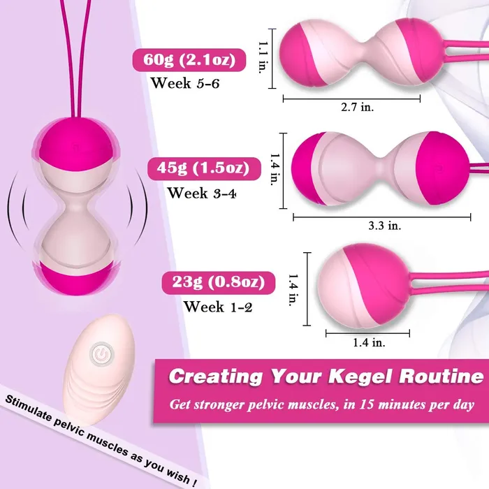 YOSPOSS Silicone Ben Wa Balls Kegel Kit Pelvic Floor Tightening Exerciser Female Sex Toys