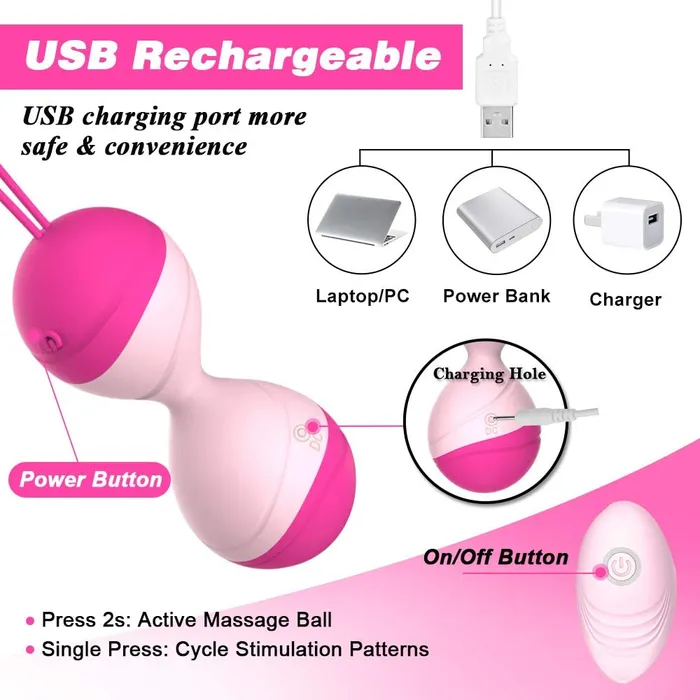YOSPOSS Silicone Ben Wa Balls Kegel Kit Pelvic Floor Tightening Exerciser Female Sex Toys