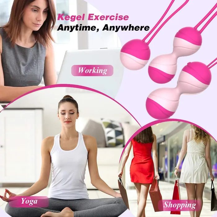 YOSPOSS Silicone Ben Wa Balls Kegel Kit Pelvic Floor Tightening Exerciser Female Sex Toys