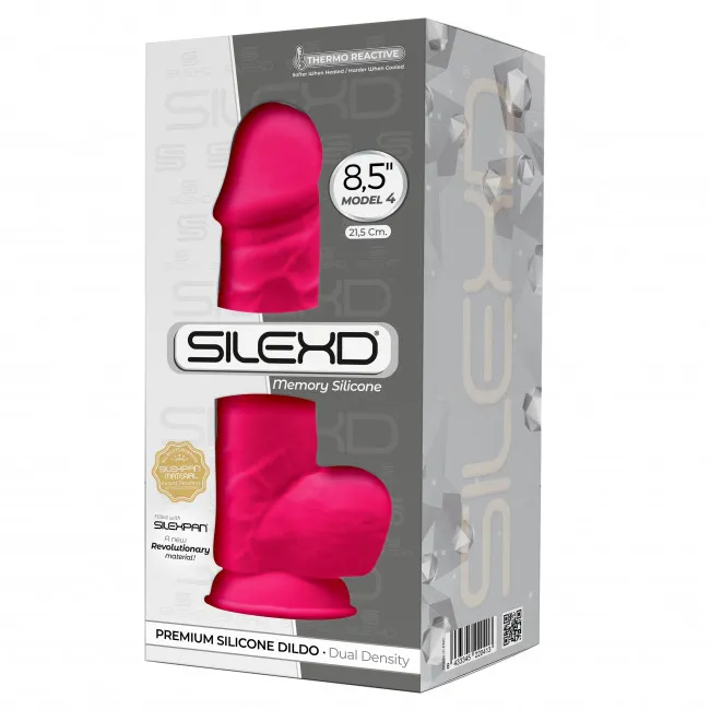Adrien Lastic Dildos Silexd Model 4 Dual Density 85 Silicone Dong with Balls Hot Pink Adrien Lastic Dildos Silexd Model 4 Dual Density 85 Silicone Dong with Balls Hot Pink