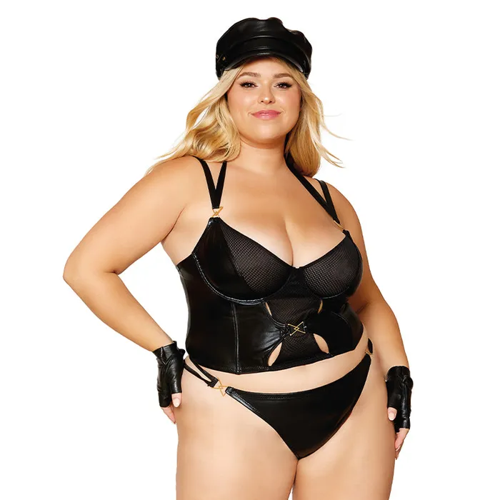 Anal Dreamgirl Wetlook Fishnet Strappy Bustier Thong Set Black 1XL Hanging Dreamgirl International Anal Dreamgirl Wetlook Fishnet Strappy Bustier Thong Set Black 1XL Hanging Dreamgirl International
