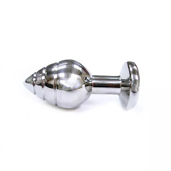 Anal Rouge Group LTD Stainless Steel Grooved Anal Butt Plug small