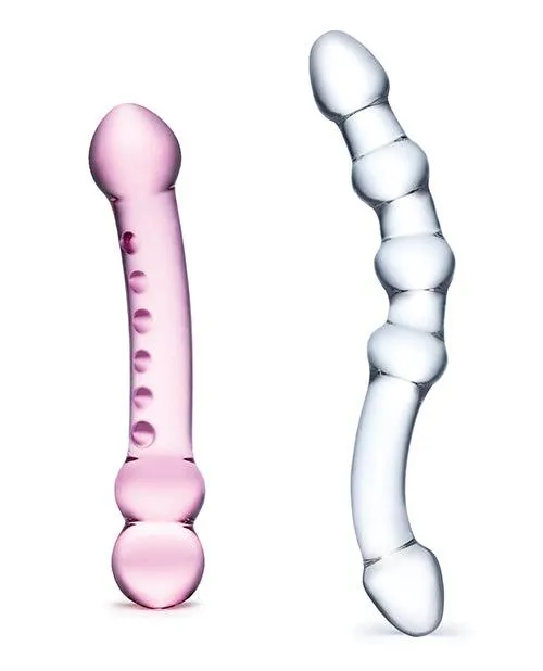 Dildos Electric Eel INC Glas 2 Pc Double Pleasure Glass Dildo Set