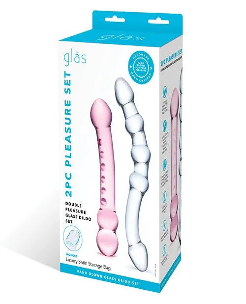 Dildos Electric Eel INC Glas 2 Pc Double Pleasure Glass Dildo Set