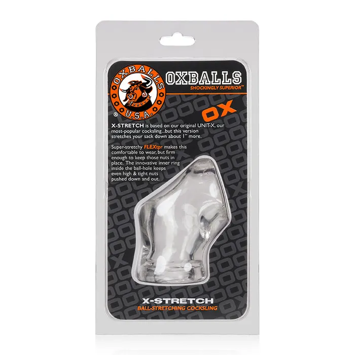 Dildos OxBalls UnitX Stretch Cocksling Clear Blue Ox Designs Oxballs