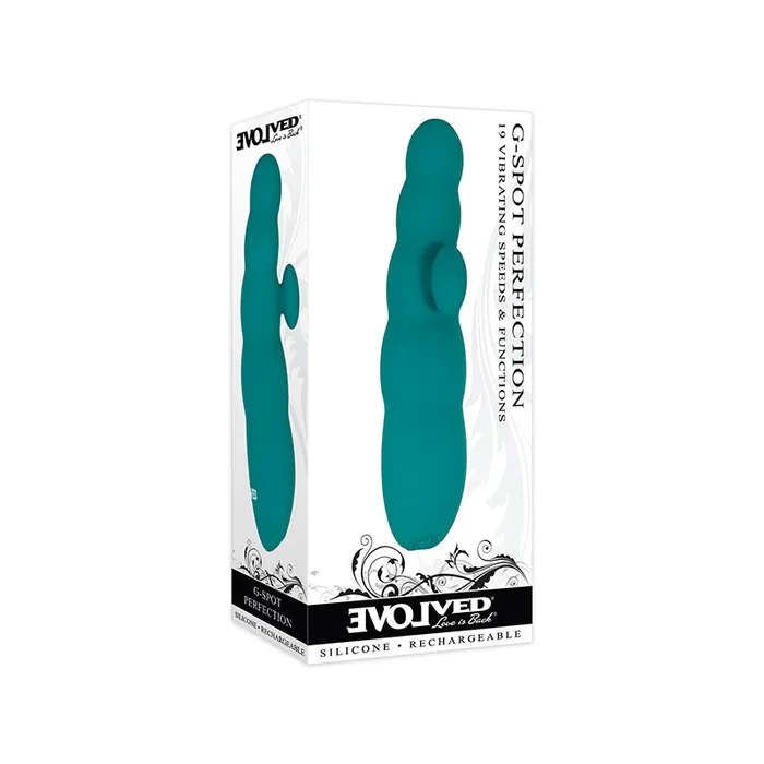 Evolved GSpot Perfection Rechargeable Silicone Vibrator Teal Evolved Vibrators Evolved GSpot Perfection Rechargeable Silicone Vibrator Teal Evolved Vibrators