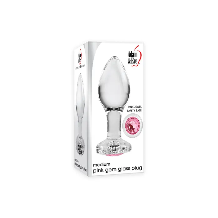 Evolved Male Sex Toys Adam Eve Glass Anal Plug With Pink Gemstone Base Medium Evolved Male Sex Toys Adam Eve Glass Anal Plug With Pink Gemstone Base Medium