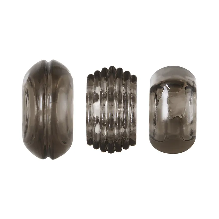 Evolved Male Sex Toys Triple Thick Cock Ring Trio Smoke