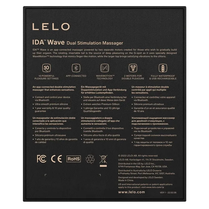 holiday Ida WaveApp Controlled Coral Red or Black Cell Phone Controlled by LELO Vibrators