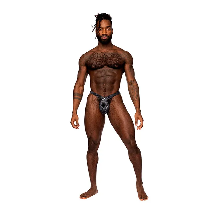 Male Power Anal Male Power Snaked Criss Cross Thong BlackBlue SM