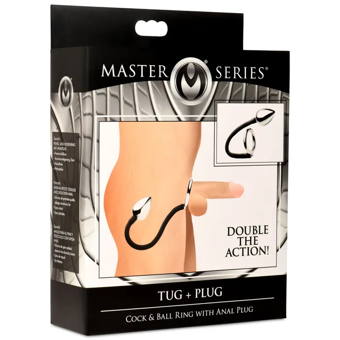 Master Series Male Sex Toys Tug Plug Cock Ball Ring with Anal Plug