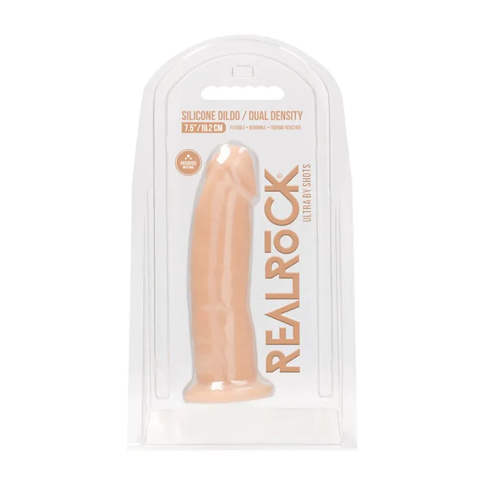 RealRock Ultra Realistic Dual Density Silicone 75 in Bendable Dildo Beige Shots America LLC Female Sex Toys RealRock Ultra Realistic Dual Density Silicone 75 in Bendable Dildo Beige Shots America LLC Female Sex Toys