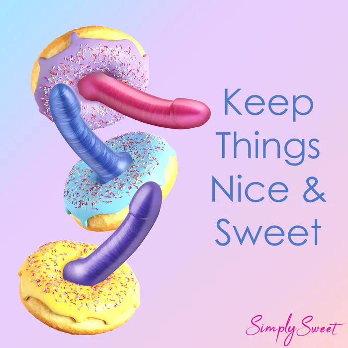 Simply Sweet Dildos 7 Metallic Silicone Dildo Blue