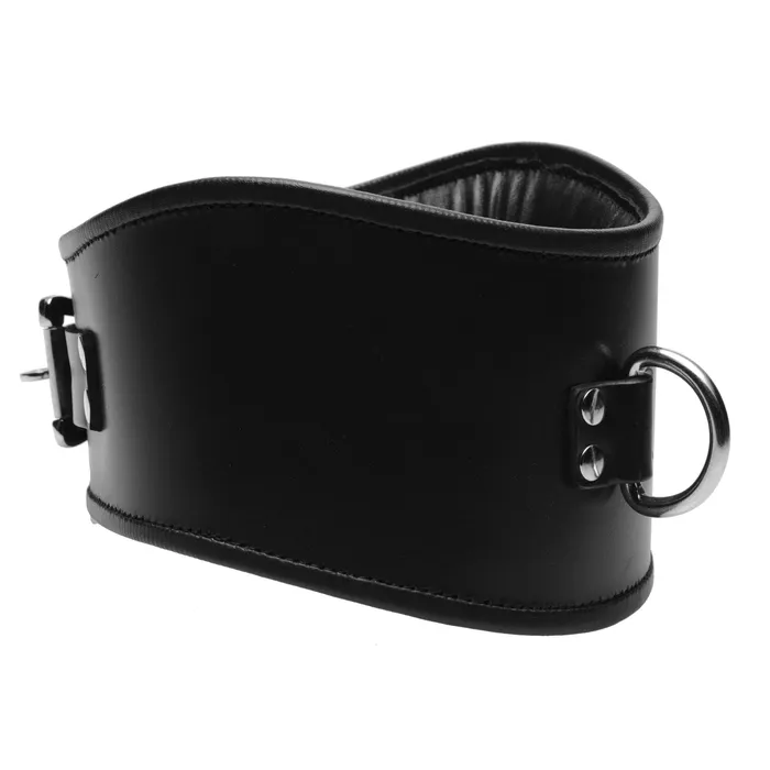 Strict Leather Restraints Padded Leather Locking Posture Collar