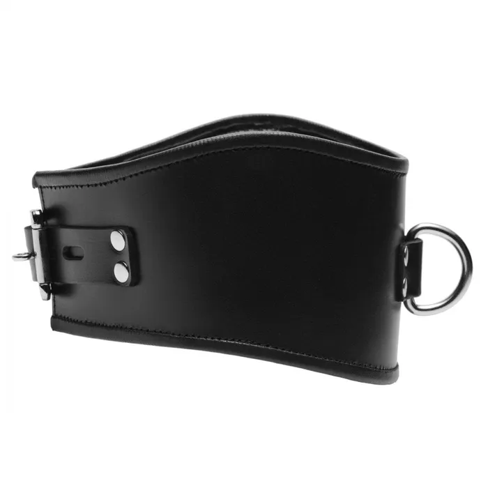 Strict Leather Restraints Padded Leather Locking Posture Collar