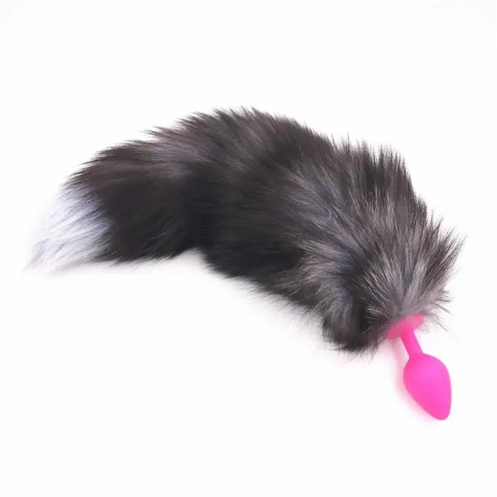 15 Dark Fox Tail with Pink Silicone Princesstype Plug and Extra Vibrator Love Plugs Anal 15 Dark Fox Tail with Pink Silicone Princesstype Plug and Extra Vibrator Love Plugs Anal