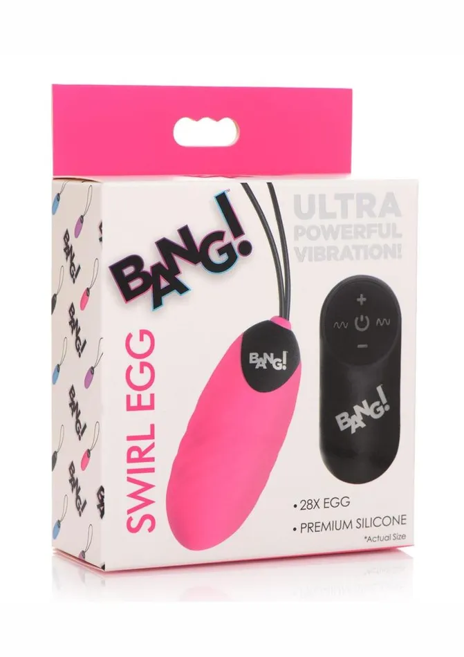 BANG Bang 28x Swirl Rechargeable Silicone Egg with Remote Control Female Sex Toys