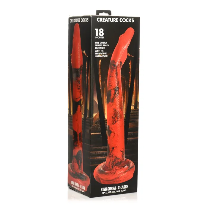 Creature Cocks Dildos Creature Cocks King Cobra XL Silicone Dong Red Black