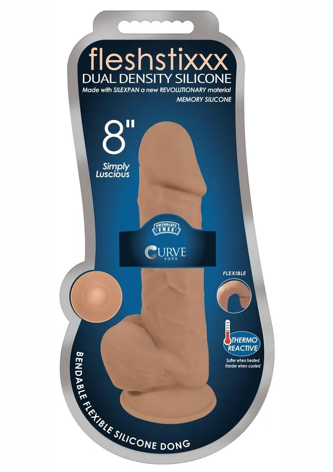 Dildos FleshStixxx Fleshstixxx Dual Density Silicone Bendable Dong with Balls