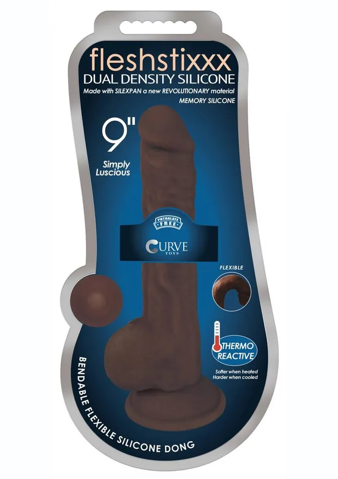 Dildos FleshStixxx Fleshstixxx Dual Density Silicone Bendable Dong with Balls