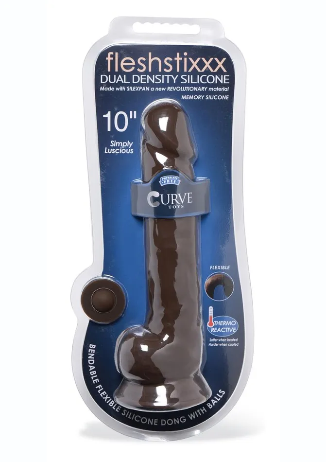 Dildos FleshStixxx Fleshstixxx Dual Density Silicone Bendable Dong with Balls