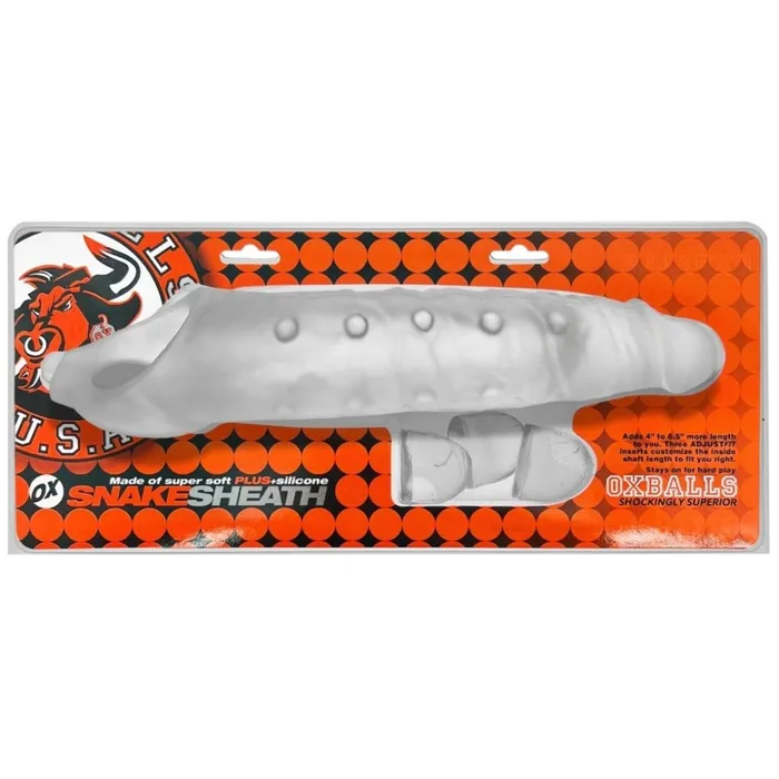Dildos Oxballs Snake Deep Reacher Cock Sheath Clear Ice Oxballs