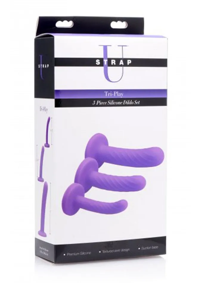 Female Sex Toys STRAP U Strap U TriPlay 3 Piece Silicone Dildo