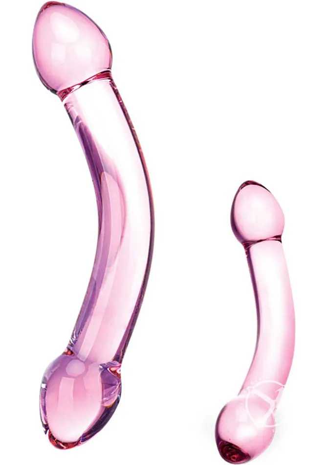 Glas Double Trouble Purple Dildo Glas Dildos