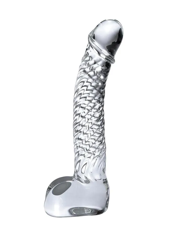 Icicles Dildos Icicles No 61 Textured Glass GSpot Dildo with Balls