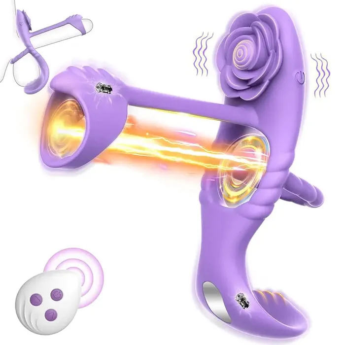 Inyarose Male Sex Toys Purple Rose Style Semen Locking Cock Ring
