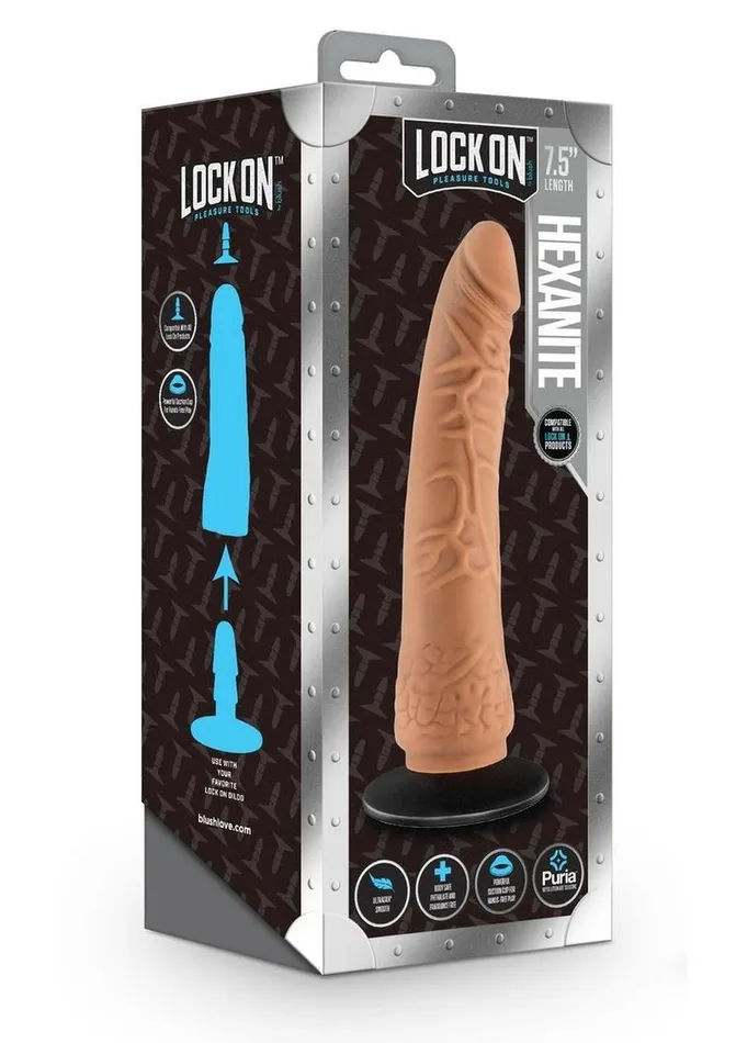 Lock On Hexanite Dildo with Suction Cup Adapter Lock On Female Sex Toys Lock On Hexanite Dildo with Suction Cup Adapter Lock On Female Sex Toys