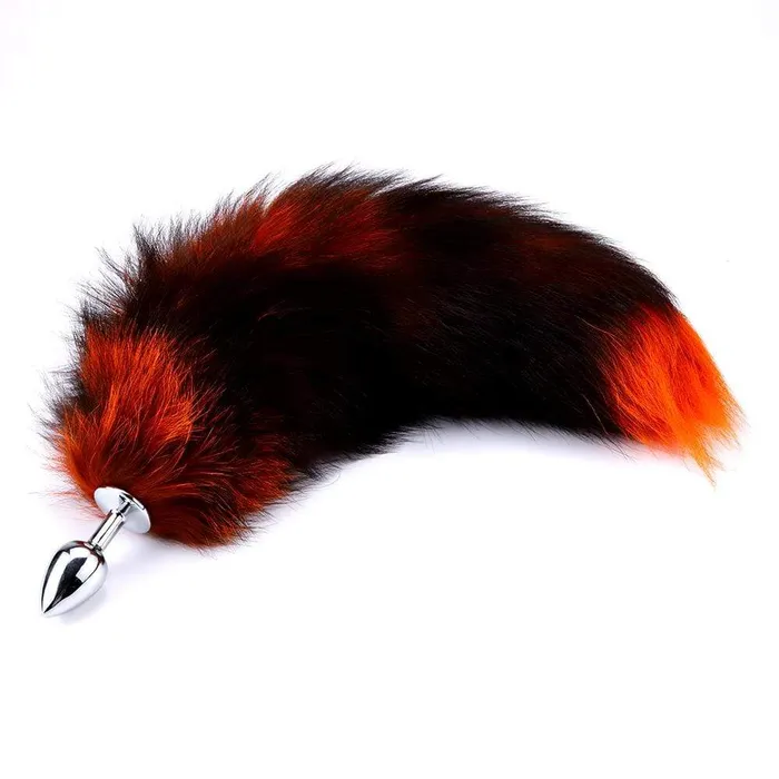 Love Plugs Anal Black Orange Cat Tail Plug 16